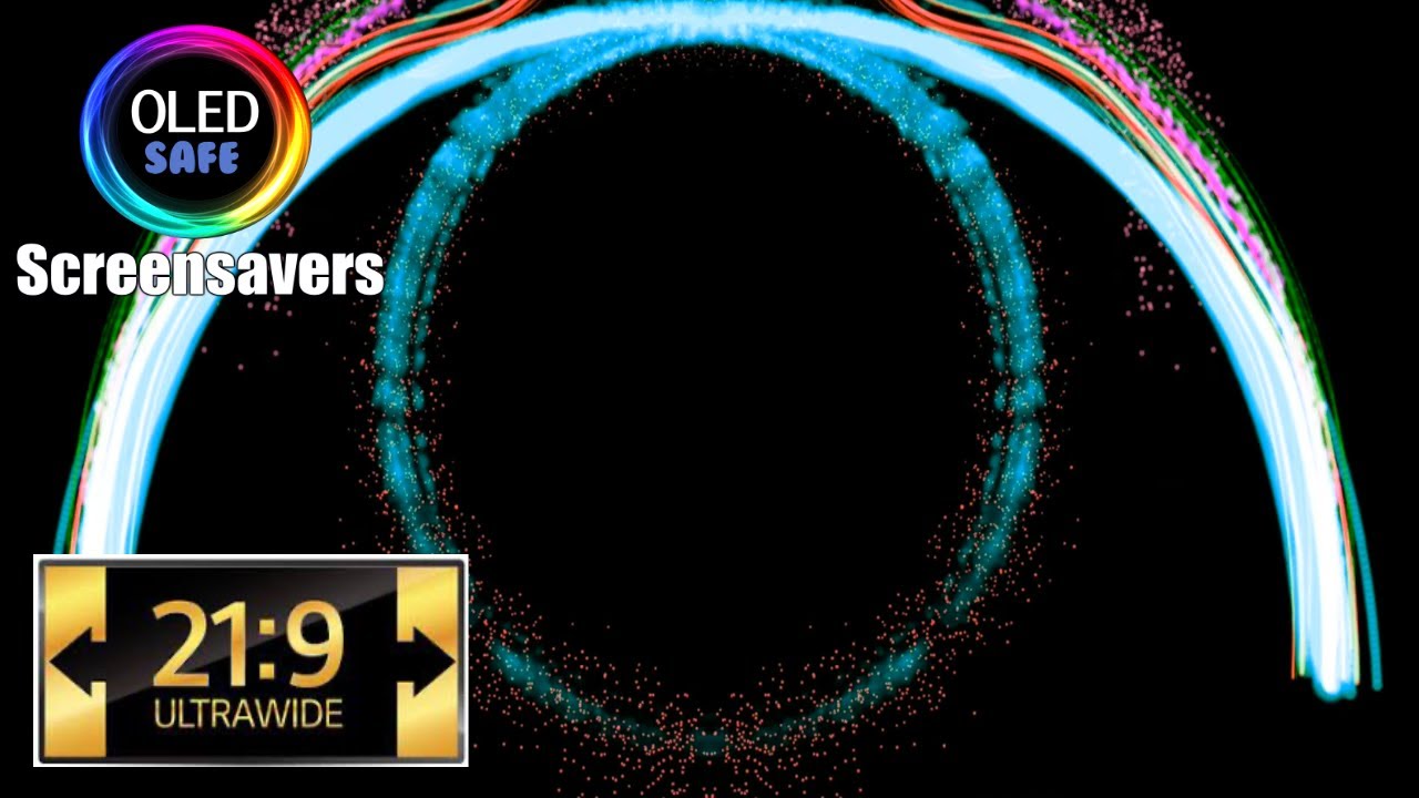 21:9 Ultrawide Abstract Vibrant Neon Lights Flying Screensaver - 10 Hours - 4K - OLED Safe