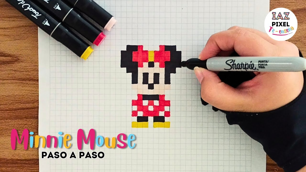 Como pintar a MINNIE MOUSE en PIXEL ART &ndash; Tutorial paso a paso #mickeymouse