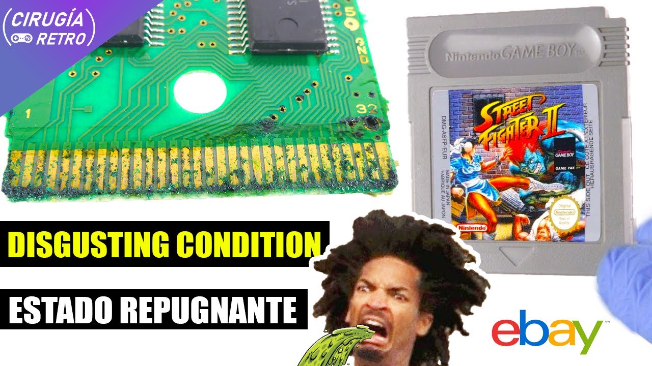 Reparación de un juego de Street Fighter II para Game Boy en estado repugnante / Nintendo / 4K