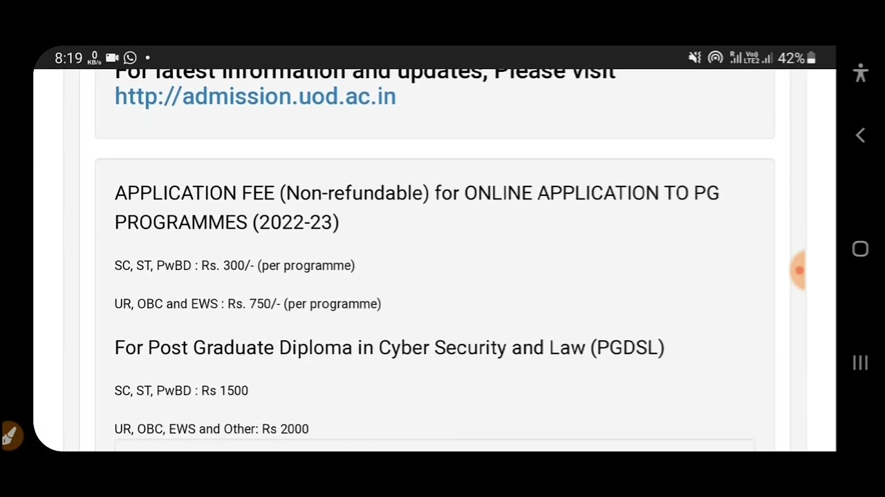 Delhi University PG Application Form 2022|| Delhi University PG Admission 2022||DU Admission Process