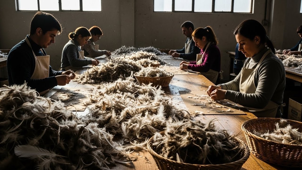 Inside the Ostrich Feather Processing Plant |From Raw Feathers to Luxury Products |Dangerous Factory