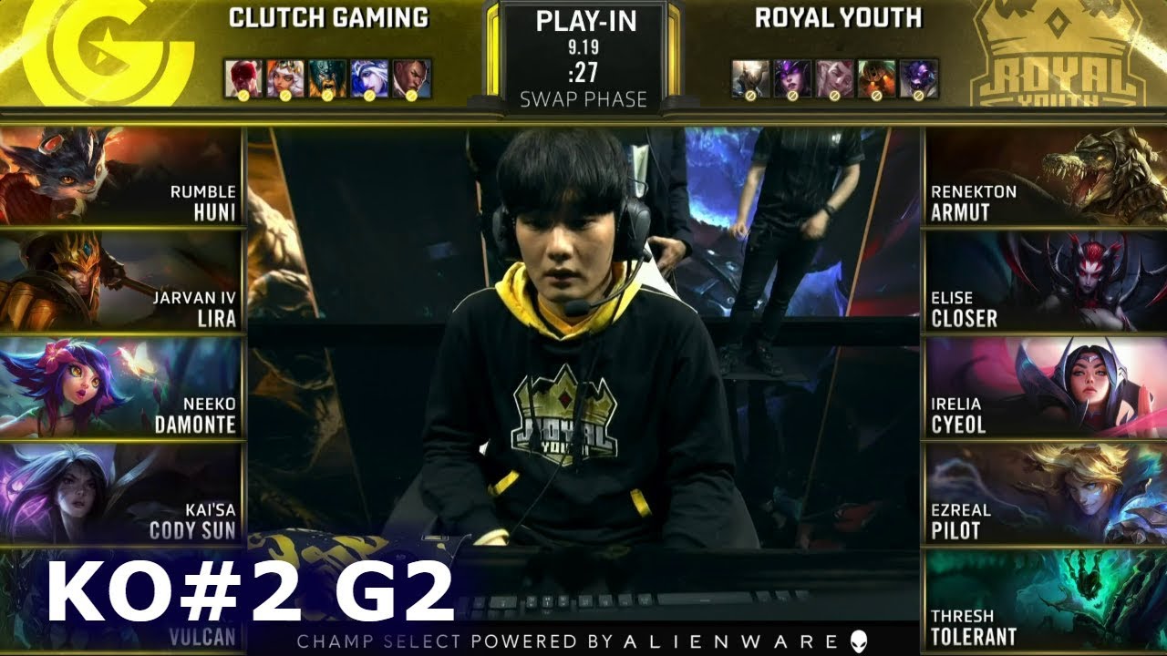 CG vs RYL - Game 2 | Knockouts Play-Ins S9 LoL Worlds 2019 | Clutch Gaming vs Royal Youth G2