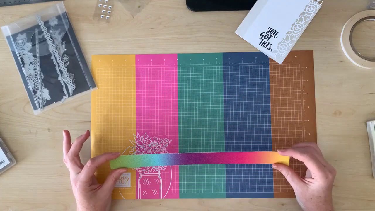 Rainbow Glimmer Border Card