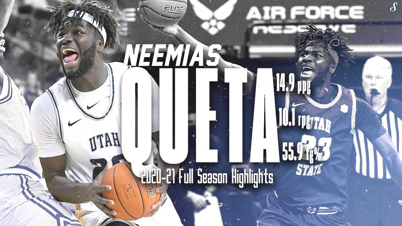 Neemias Queta Utah State 2020-21 Season Highlights | 14.9 PPG 10.1 RPG 55.9 FG%, 2x MWC DPOY! #Kings