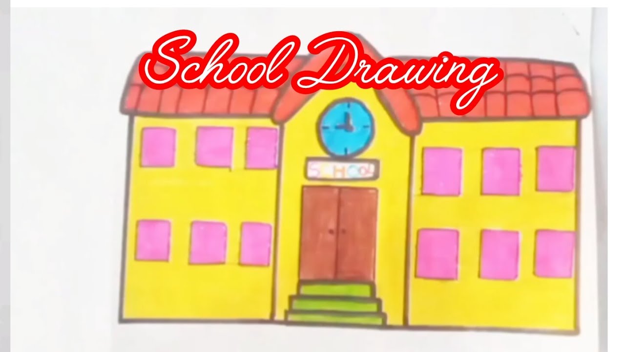 How To Draw An Easy School 🏫 🏫 🏫 for beginners | Drawing School.
