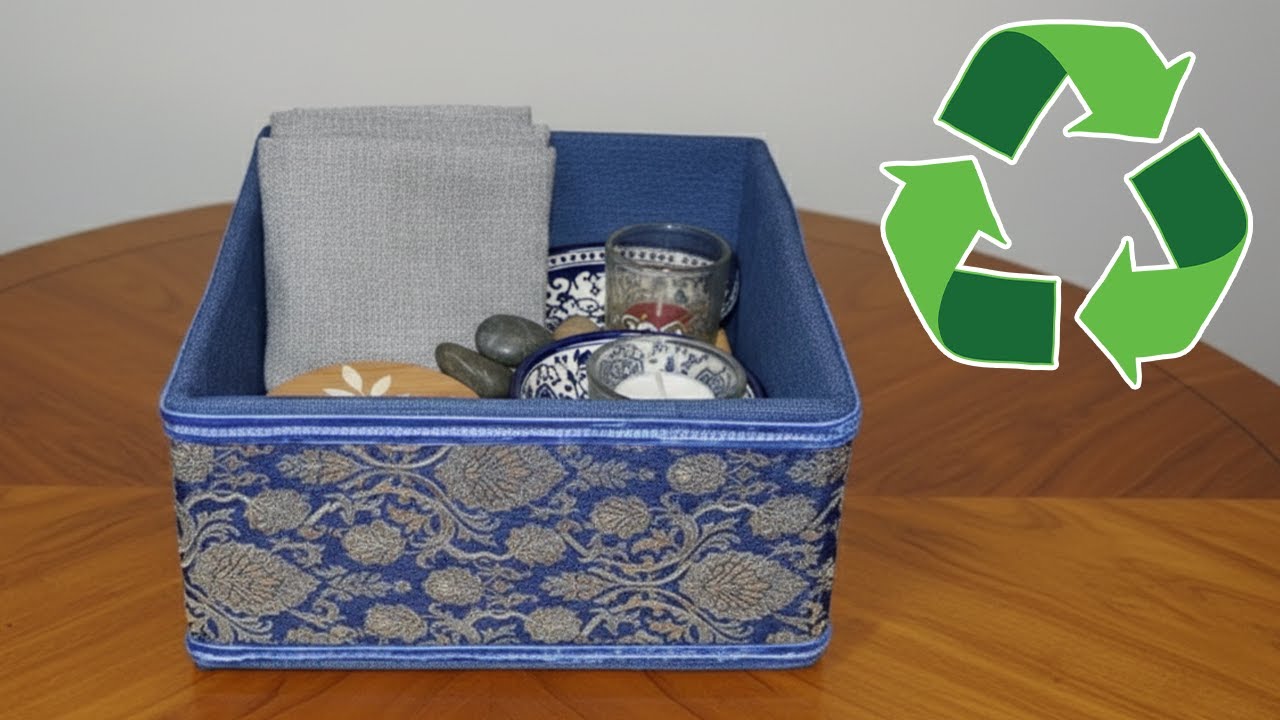 DIY Decorative Square Storage Box with Cardboard and Fabric ♻️| Handmade Amazing Craft Idea