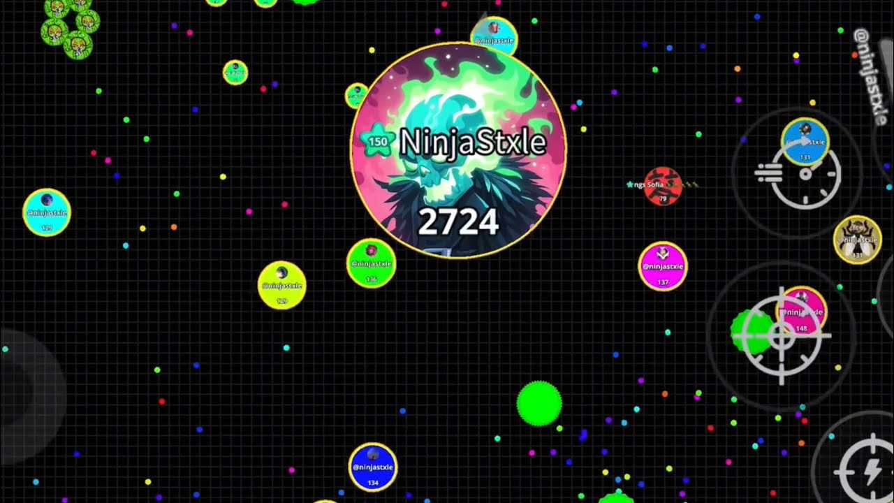 AGARIO MOBILE MOVING BOTS 132 MASS - BEST BOTS EVER