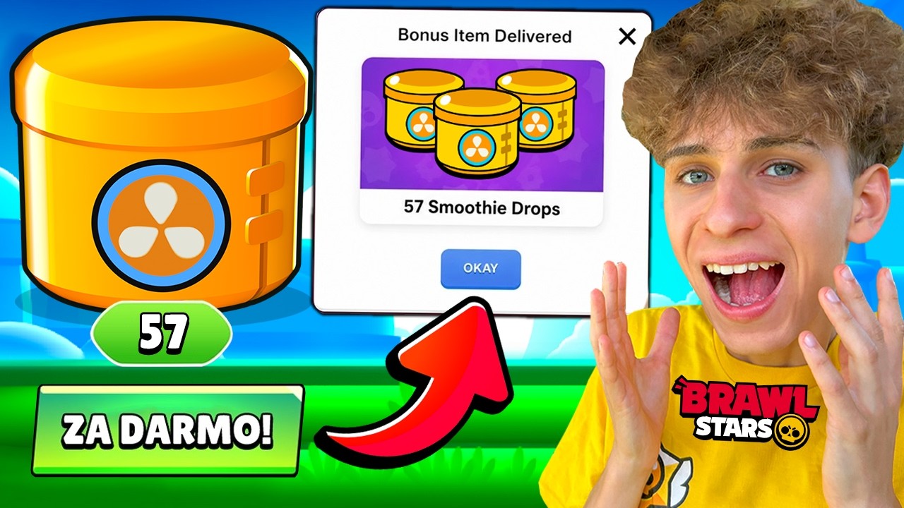 TO NIE ŻARTY! 😱 AŻ 57 darmowych SMOOTHIE DROP DLA KAŻDEGO w BRAWL STARS ✅