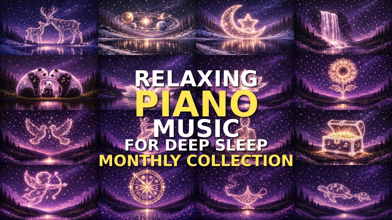 Sleepy Piano Monthly Collection 🌙 Calm Soft Piano Background Music for Sleep, Study & Focus