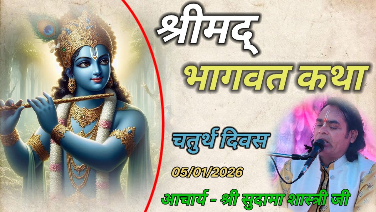 श्रीमद् भागवत कथा चतुर्थ दिवस।। 05/01/2026 ।। आचार्य श्री सुदामा शास्त्री जी।। प्रकाश नगर कॉलोनी 