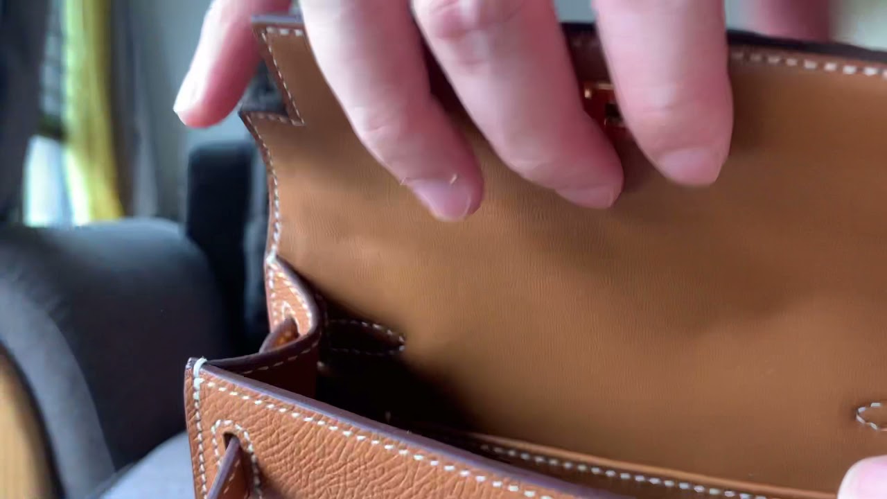 HERMES 19cm Mini Kelly 2 original chevre leather/Brown