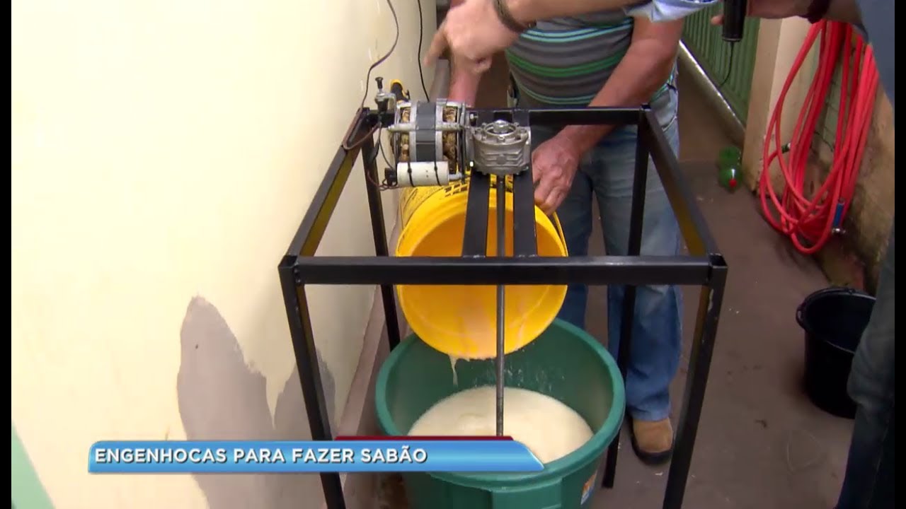 Morador de Pederneiras cria máquina de fazer sabão líquido e em barra