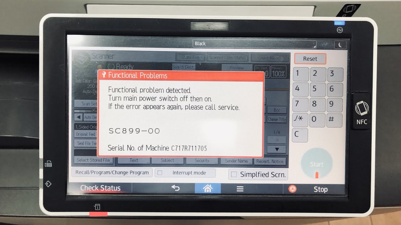 How to Fix Error Code SC899 on Ricoh MP C4504, MP C3004, MP C4503