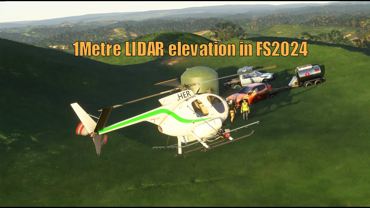 FS2024 1m Lidar Terrain Spraying with Taog's Hangar 500C