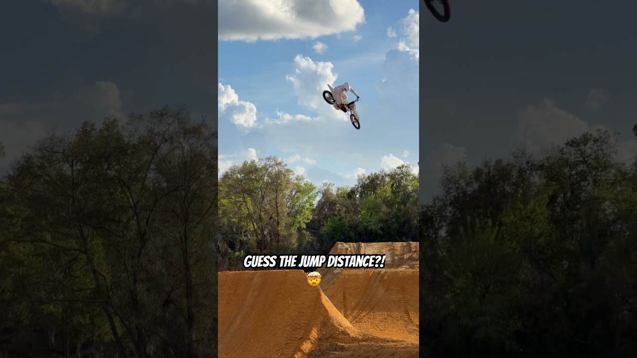 MASSIVE send on all electric dirt bike!! 🤯