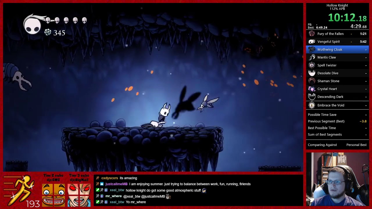 Hollow Knight 112% Speedrun 5:21:24 (Loadless)