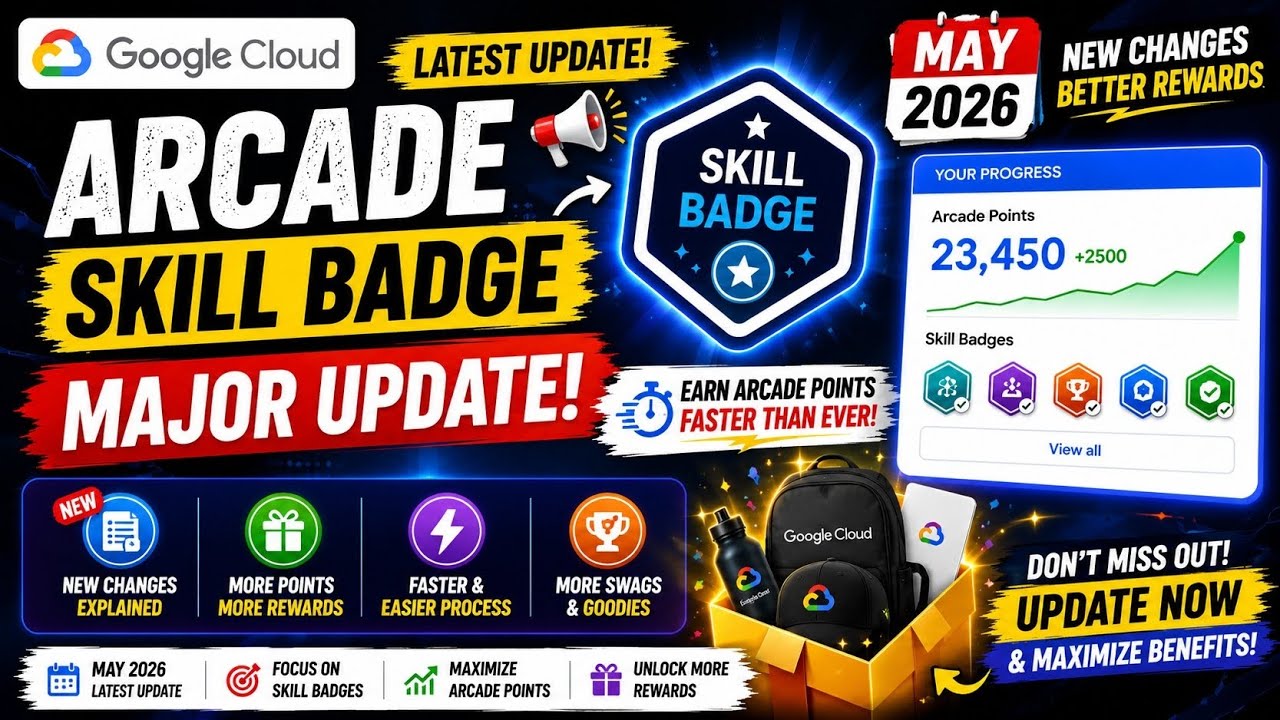 🔥 Google Arcade Skill Badge Major Update May 2026 | Earn More Arcade Points 🚀 #googlecloudarcade