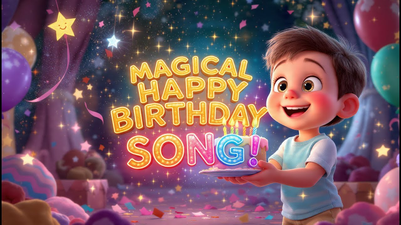Magical Happy Birthday Song | 3D Animation Colorful Town