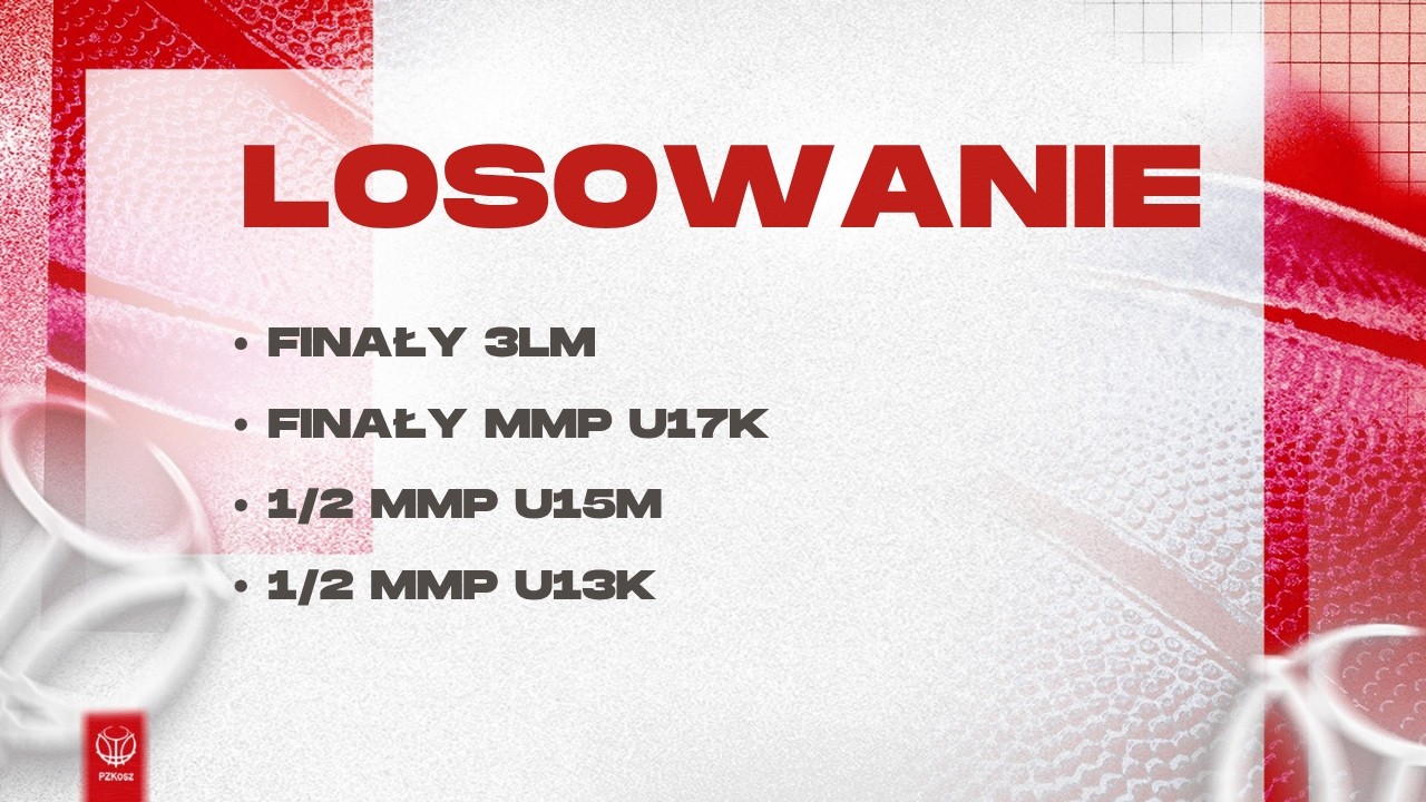 Losowanie: Finały 3LM, finały U17K, p&oacute;łfinały U15M, p&oacute;łfinały U13K