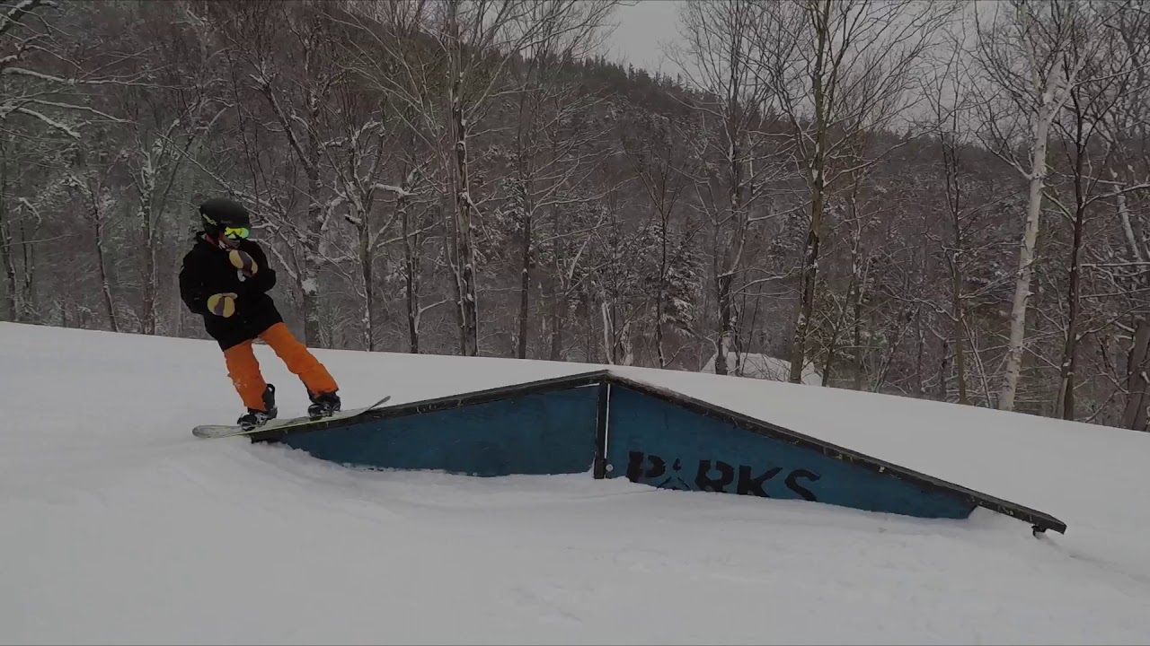 Snowboarding At Whiteface Terrain Park January 2020