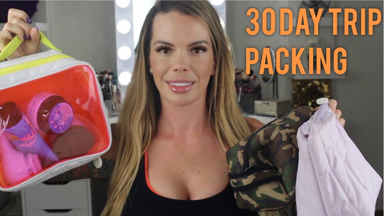What I packed for 30 days overseas | Makeup & Skincare