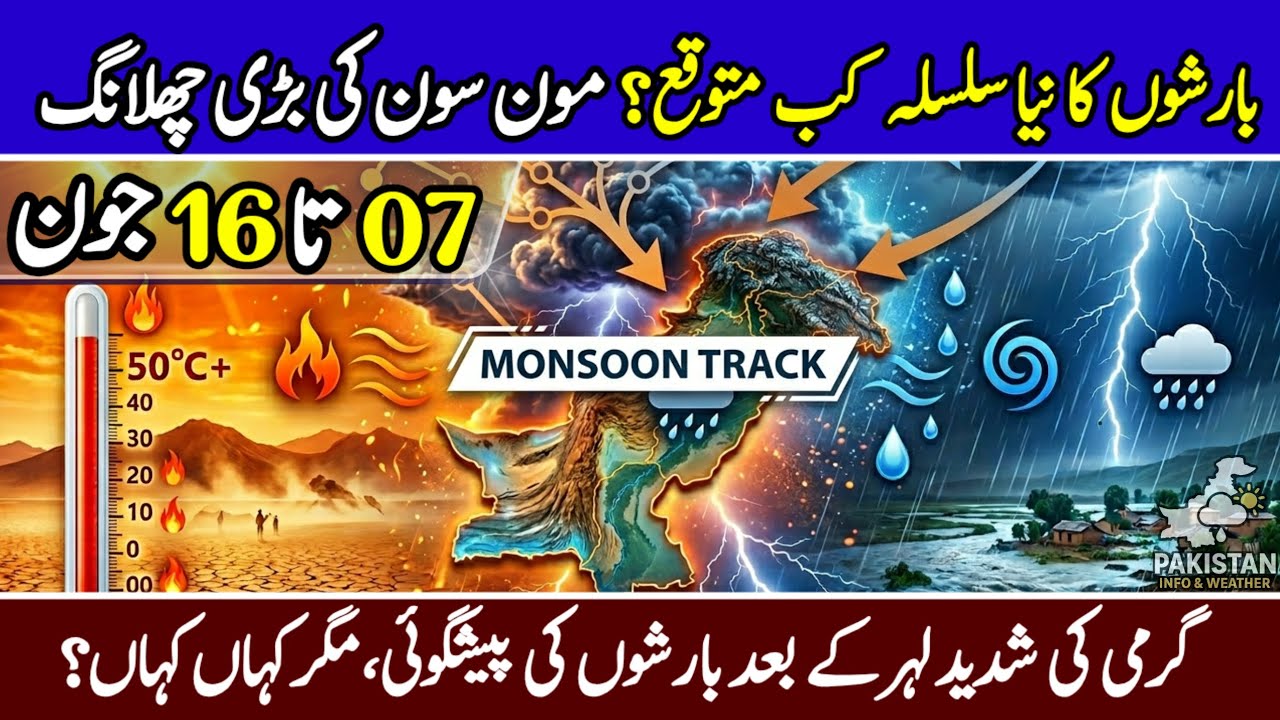 07 To 16 June Barshein & Heatwave Predicted 🌧️🔥 |Monsoon 2026 Advancement |Pakistan Weather 