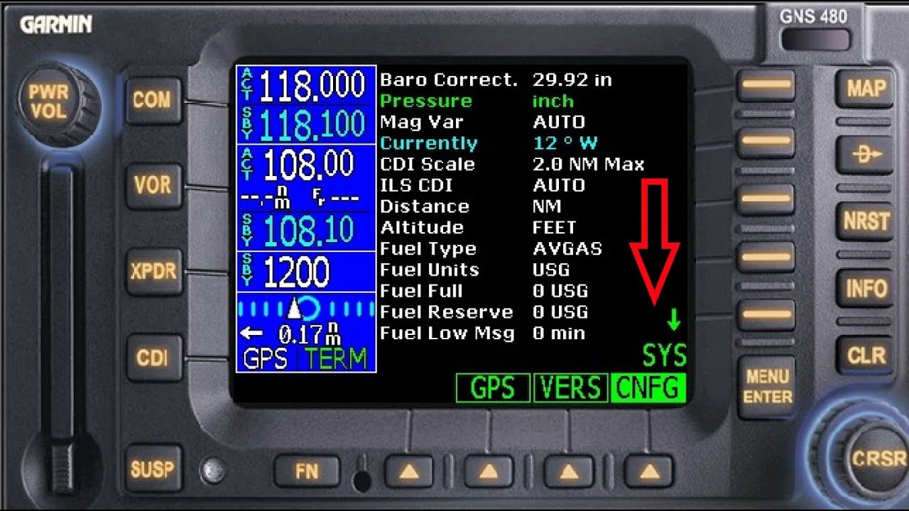 Garmin 480 - System Configuration