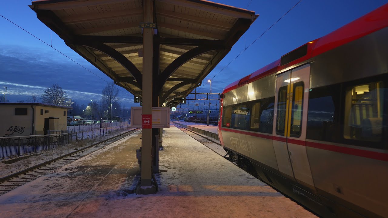 Sweden, Sala, departing with Upptåget train to Uppsala