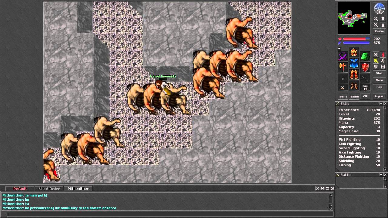 Tibia [7.3] Level 20 mage hunting Cyclops