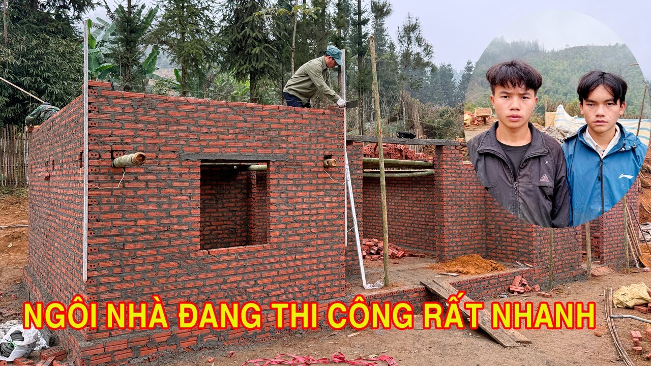 ANH EM THỢ XÂY KHÔNG NGỪNG NGHỈ ĐỂ KỊP HOÀN THIỆN NGÔI NHÀ MƠ ƯỚC CỦA CHÁU TÙNG CHÁU BÁO MỒ CÔI