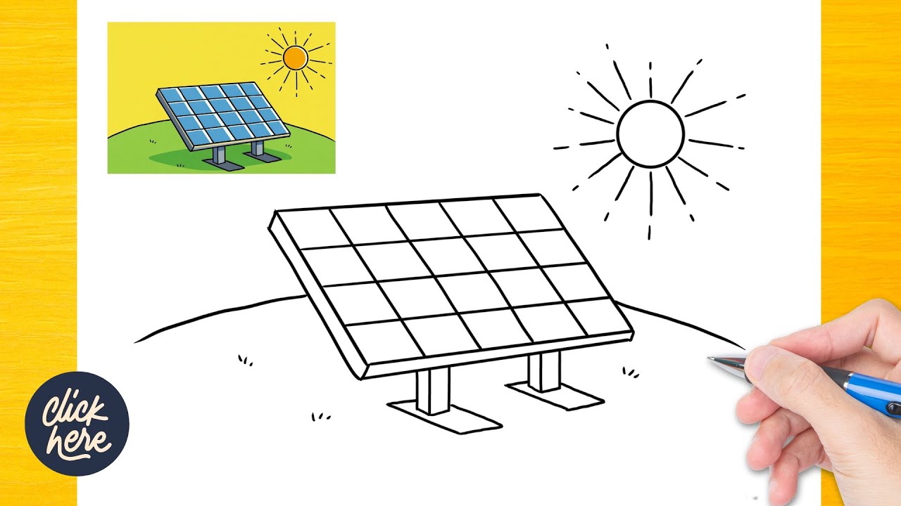 How to draw Solar Panel - Easy Drawing for Kids & Beginners
