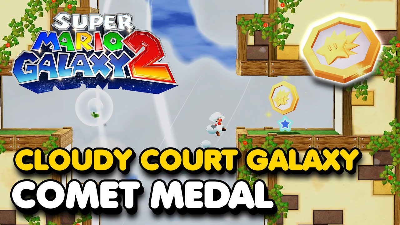 Super Mario Galaxy 2 - Cloudy Court Galaxy Comet Medal Location