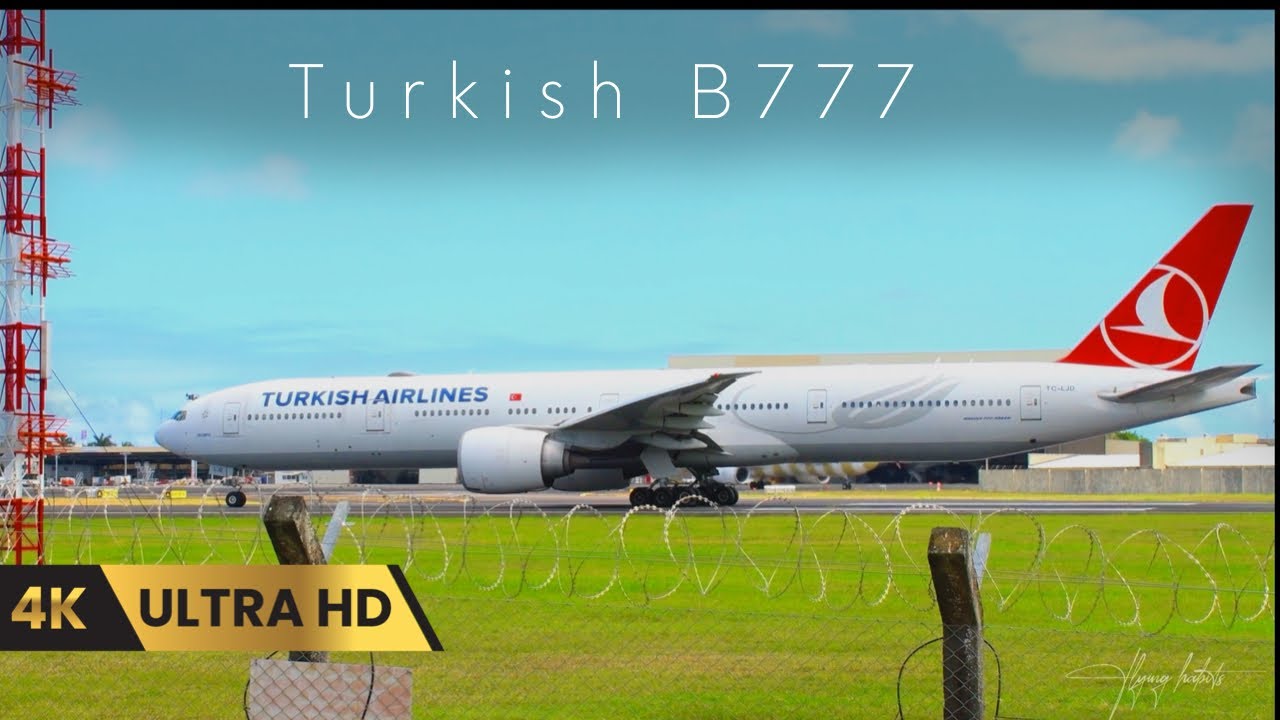 RARE Turkish Airlines Boeing 777 at Mauritius SSR Airport | 4K Spotting