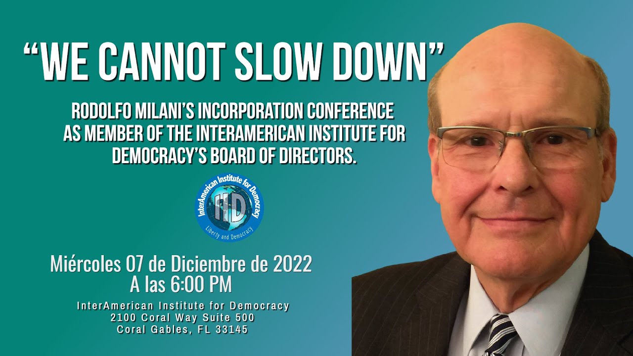 &laquo;We Cannot Slow Down&raquo; Rodolfo Milani's incorporation conference. IID&rsquo;s Board of Directors.