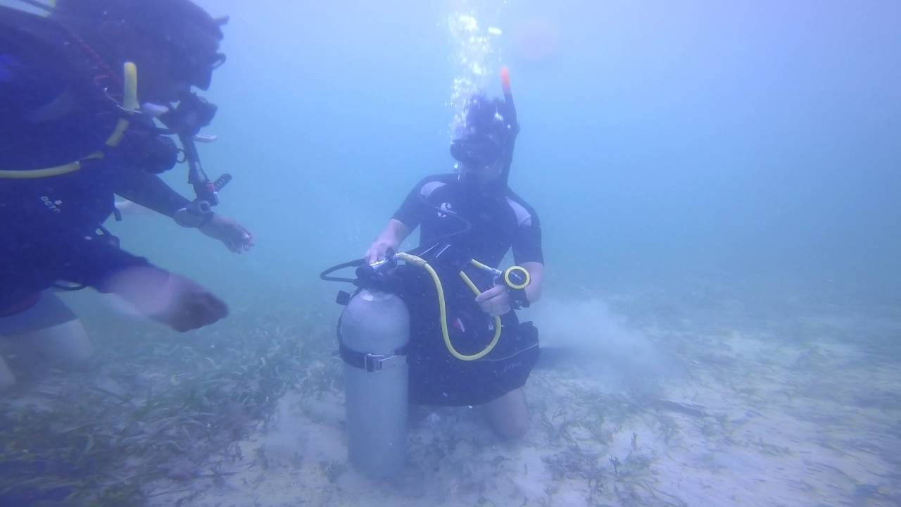 Padi Open Water Diver skill test at bocas del toro, Panama