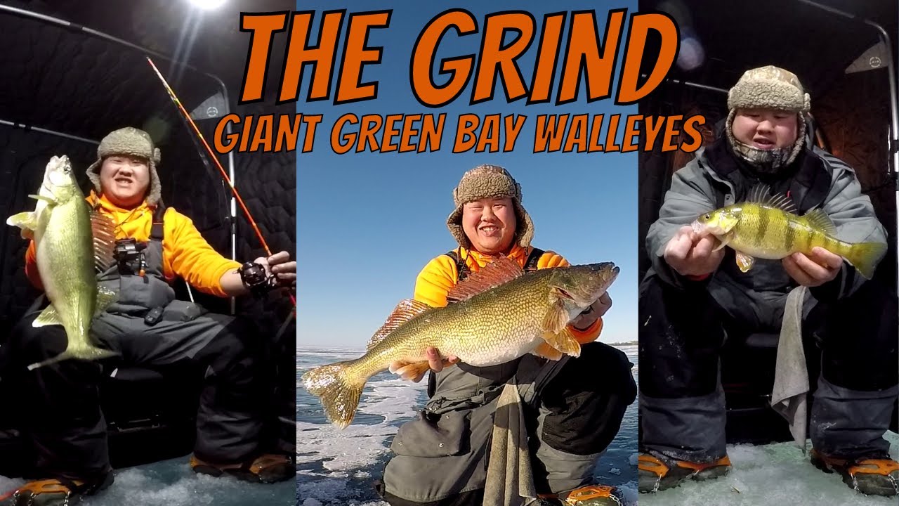 The Grind - Giant Green Bay Walleyes (2nd Biggest Walleye Ever Through the Ice for Me!)