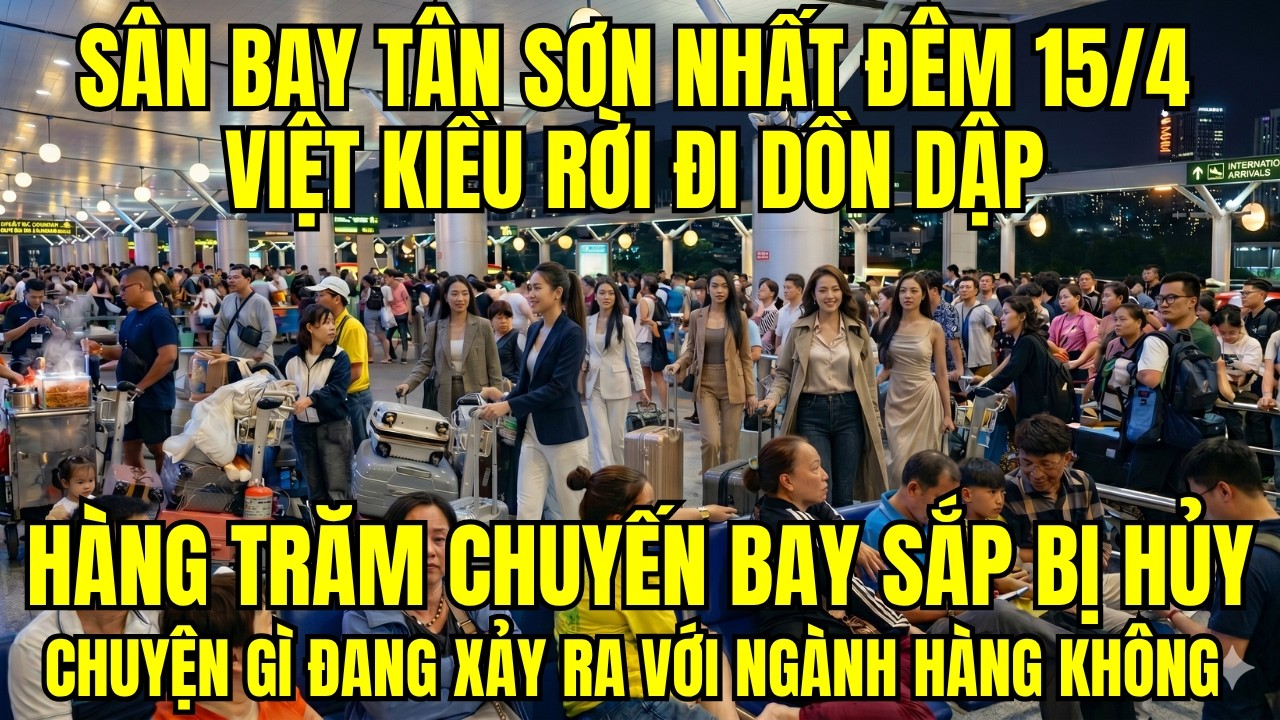 Đ&ecirc;m 15/4 tại T&acirc;n Sơn Nhất: Việt kiều rời đi dồn dập, nguy cơ hủy h&agrave;ng trăm chuyến bay