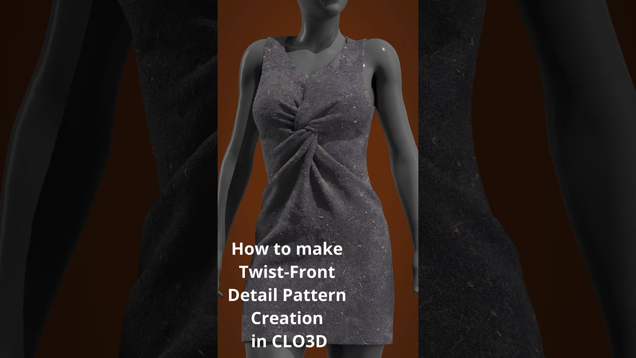 Digital sample design. How to make Detailed twist dress in CLO3D. #clo3d #fashiondesigner @CLO3D