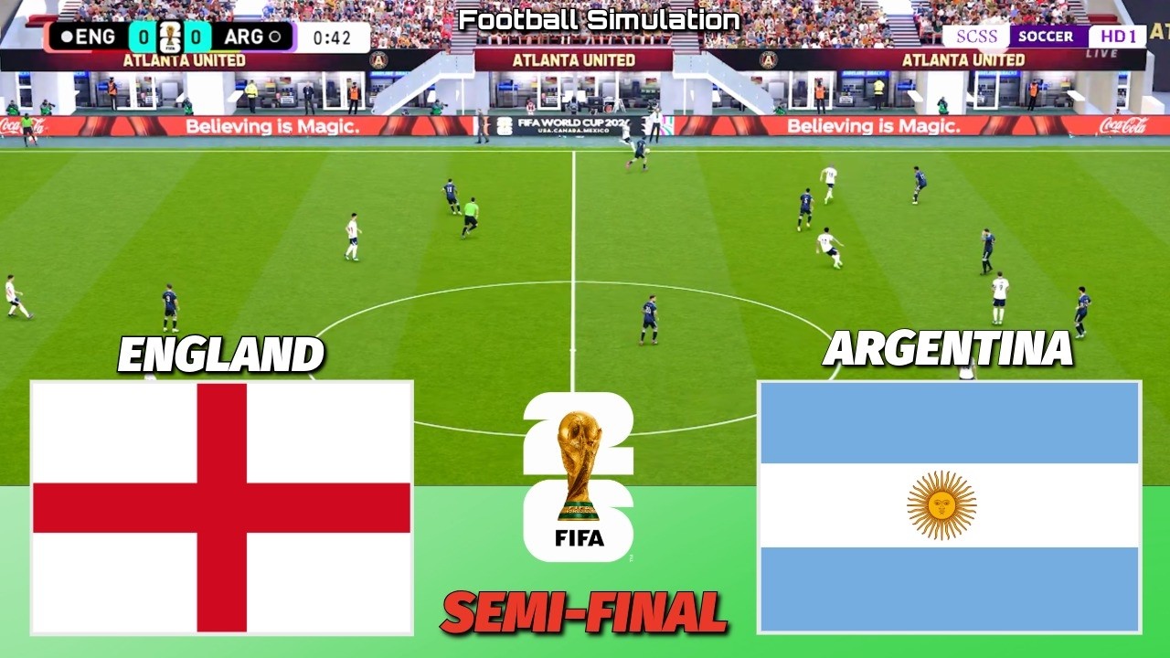 🔴 LIVE | England vs Argentina - Semi-Final - FIFA World Cup 2026 | PES 21 Simulation