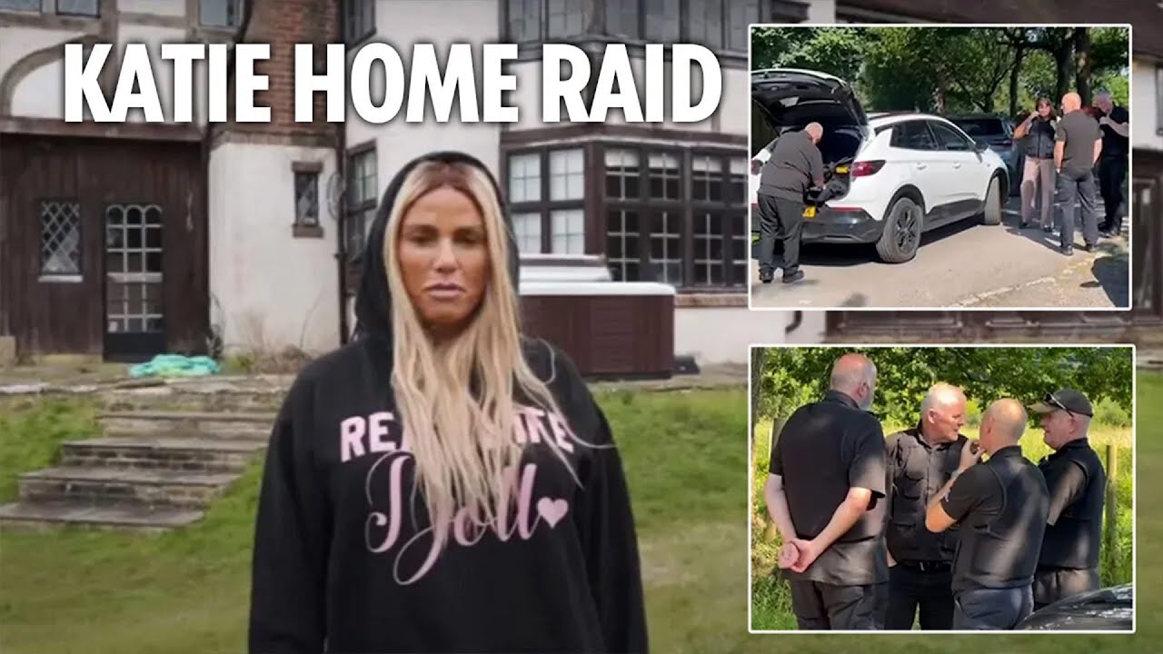 Shock moment Katie Price’s £2m Mucky Mansion is surrounded by bailiffs