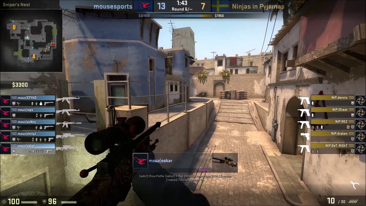 oskar's aggressive CT AWPing on mirage
