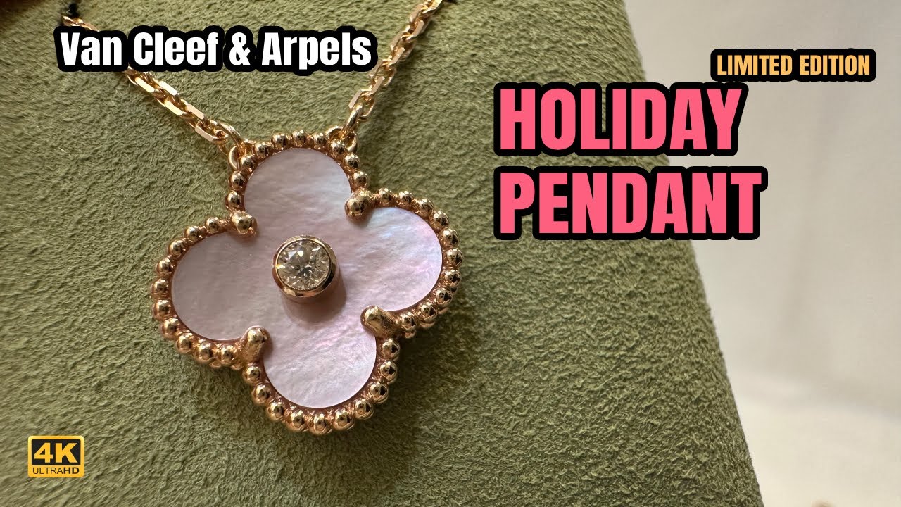 Van Cleef & Arpels Holiday Pendant 2025 | Pink Mother-of-Pearl & Diamond Unboxing