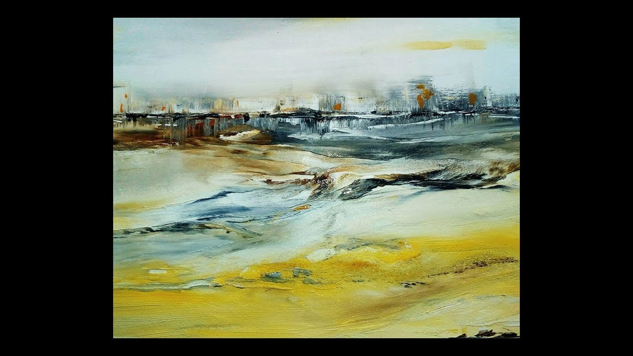 Abstract Painting Demo Abstrakt: Gesso/Strukturpaste/Tusche