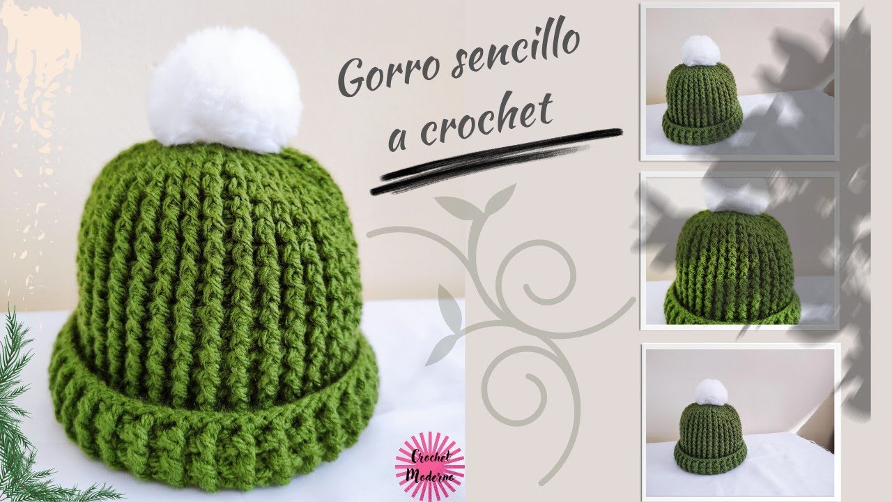 ❄️Gorro Sencillo en Punto Relieve🧶 Tutorial de Crochet F&aacute;cil👌
