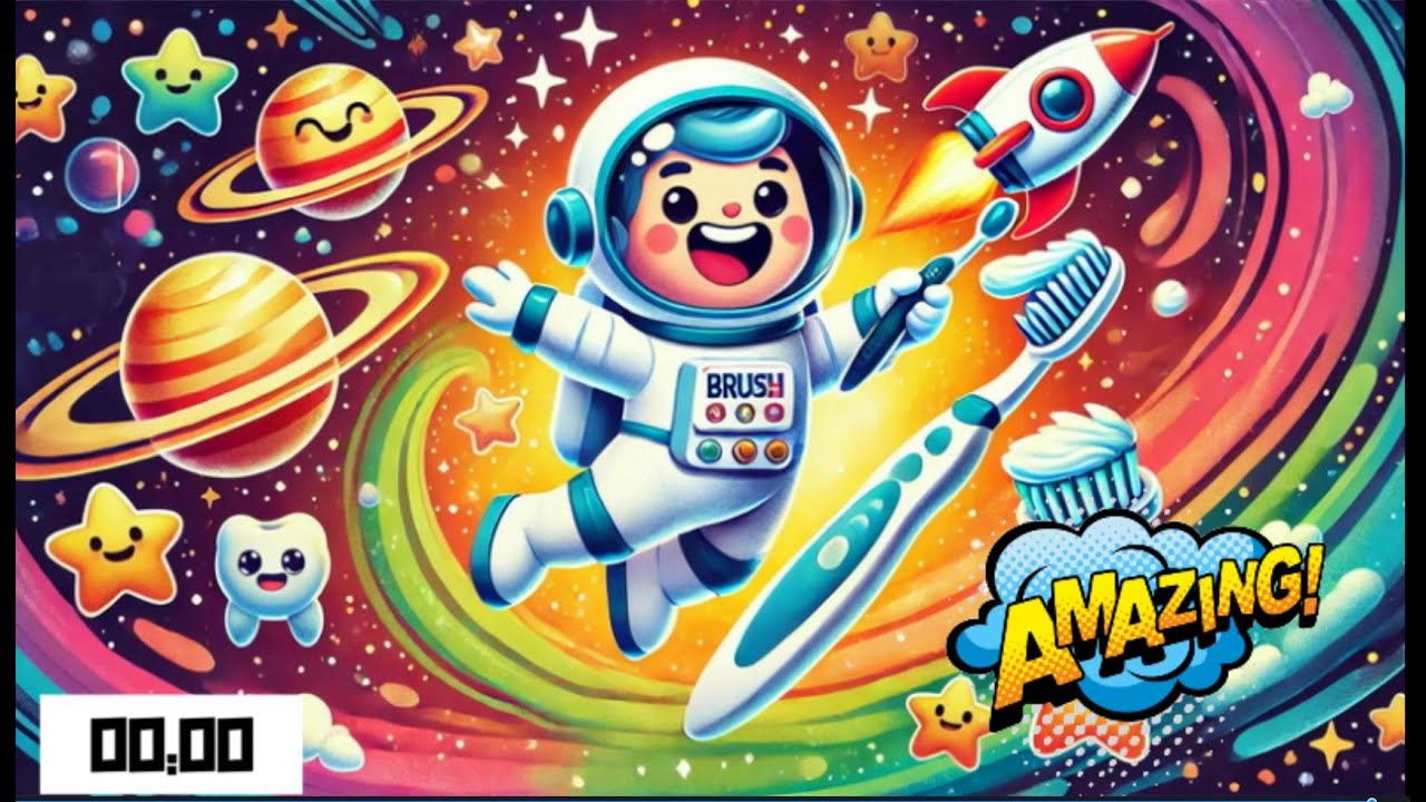 Brush Like An Astronaut Toothbrushing Timer 2 Minute Space Tooth Brushing Song for Toddlers and Kids