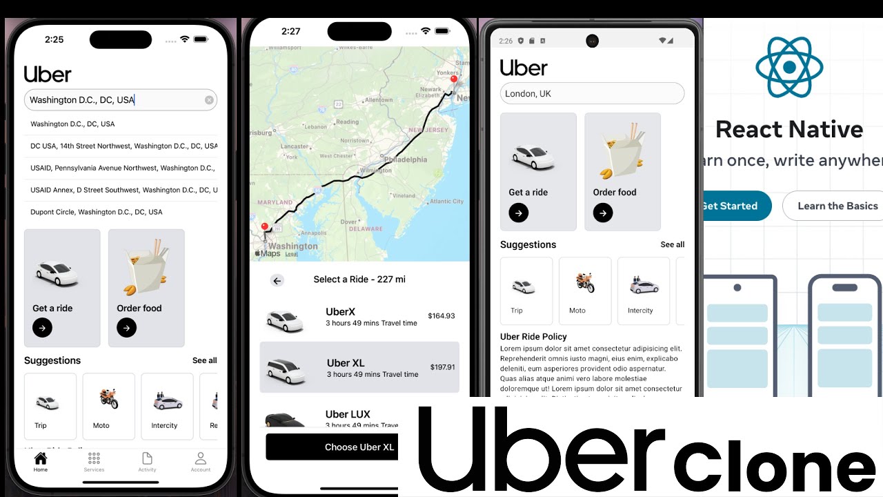 How to build an Uber clone using React Native and Expo in English | Full Tutorial