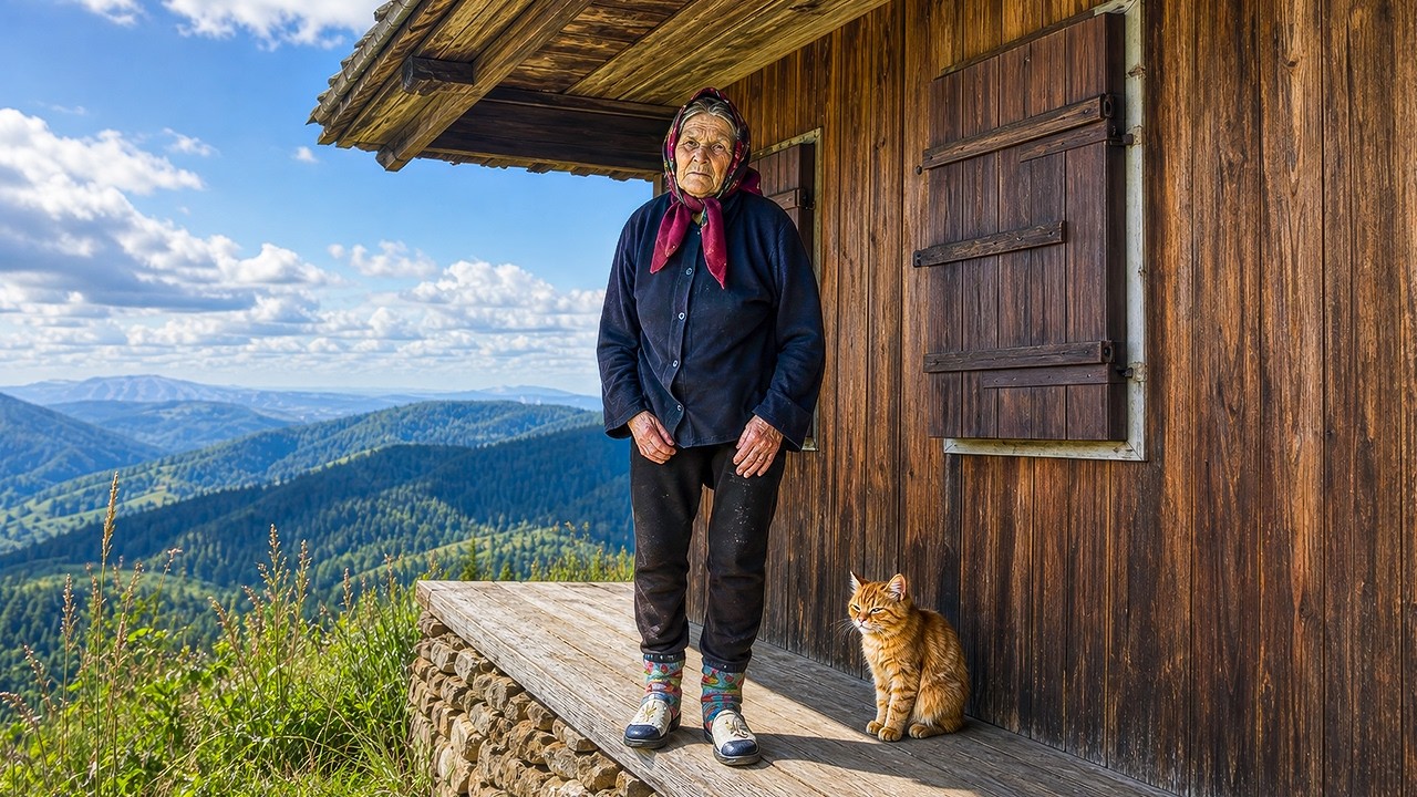 94-летняя бабушка живет одна в горной хижине 1824 года на краю света