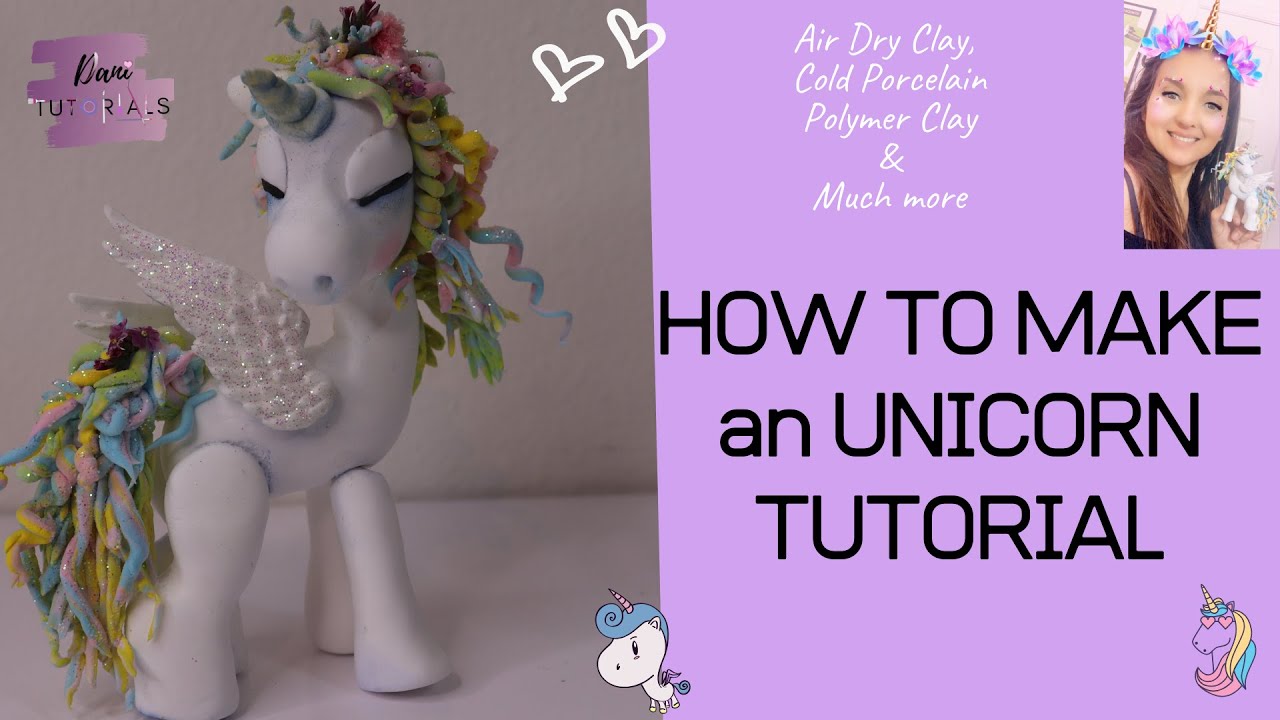 HOW TO MAKE AN UNICORN CAKE TOPPER TUTORIAL | CLAY | AIR DRY CLAY | POLYMER CLAY | FIGURINE