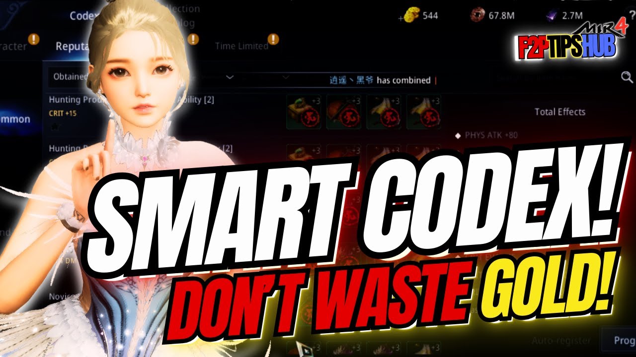 MIR4 F2P Codex Guide 2026 | Best Reputation Codex Build, Smart Gold Spending & Market Tips