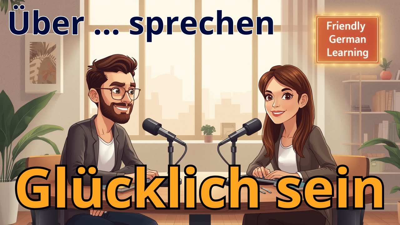 Deutsch lernen mit Dialogen B1 | Glücklich sein | How to talk about happiness in German | Podcast